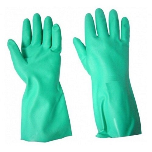 Flock lined green Midas Nitrile Gloves, For Industrial Use