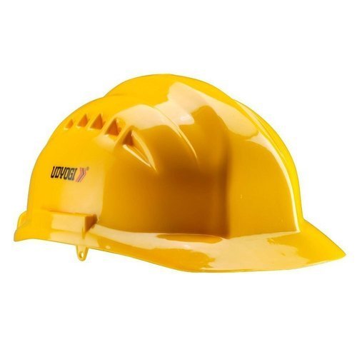 HDPE Yellow Udyogi Industrial Safety Helmets, Size: Medium