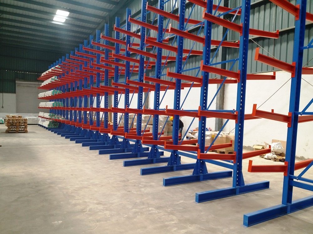 Powder Coating Blue DPPL Cantilever Racks