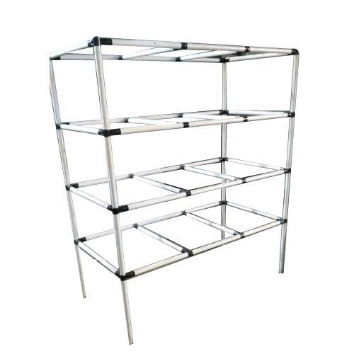 Silver Rectangular Industrial Pipe Joint Rack