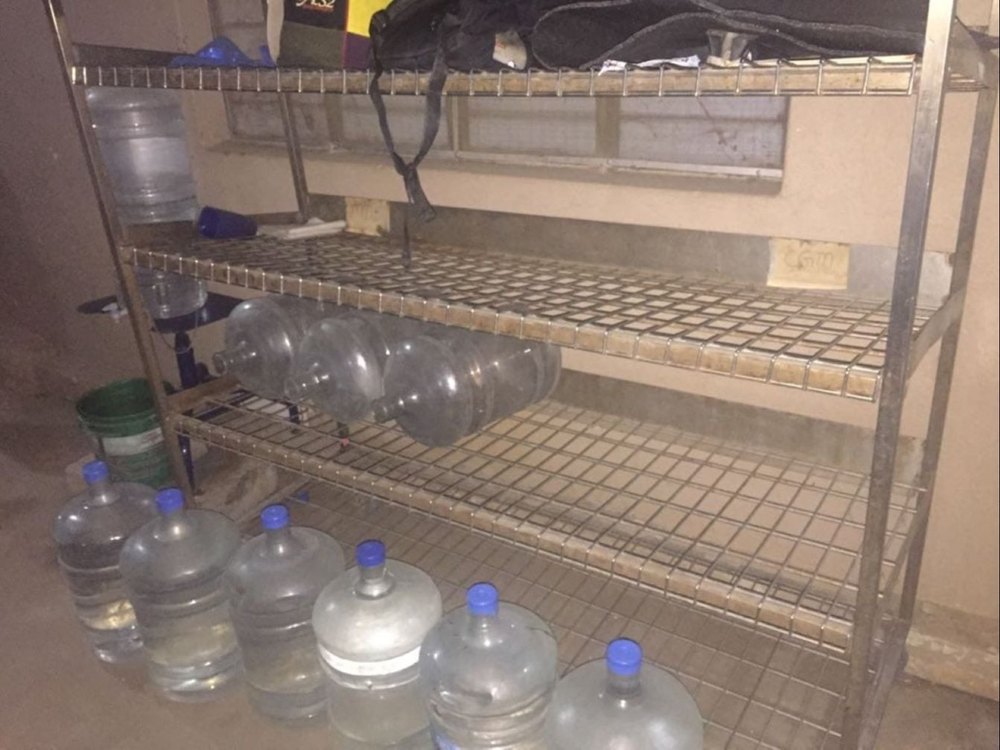 Silver Stainless Steel Water Can Storage Rack