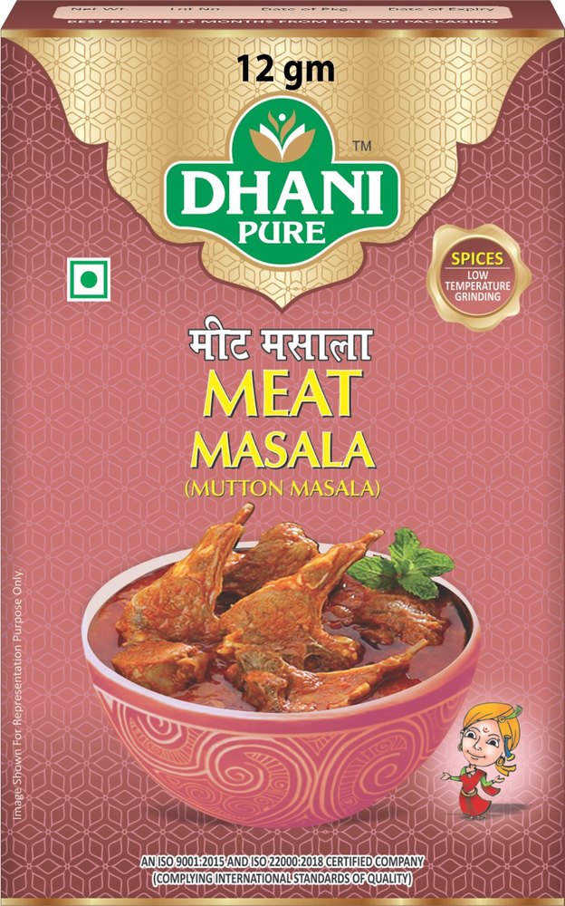 Dhani Pure 12g Meat Masala, Packaging Type: Box