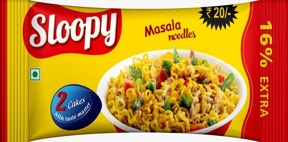Sloopy 2 Cakes Masala Noodles, Packaging Size: 120 gm, Packaging Type: Packets