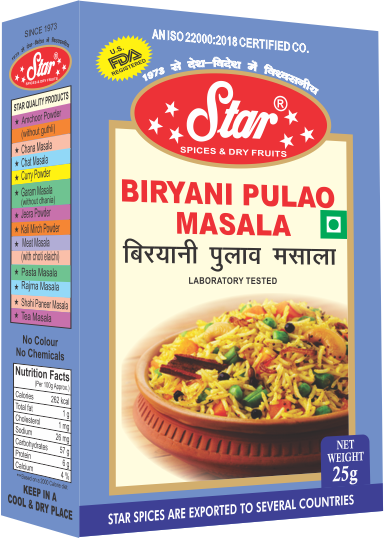 Star Biryani Masala, Packaging Type: Box