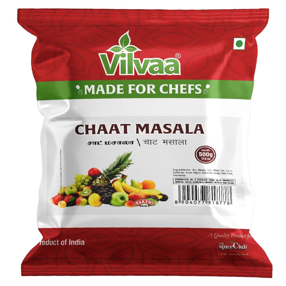 VILVAA CHAAT MASALA, Packaging Size: 500 g, Packaging Type: Packets