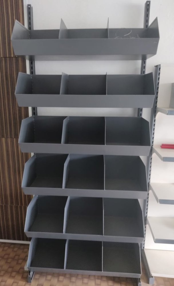 stainless steel and mild steel Wall Mounted Hardware Shop Rack