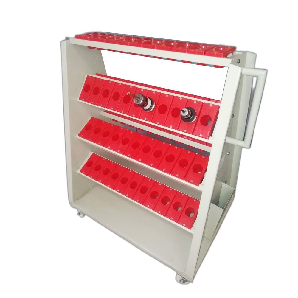 White, Red Mild Steel Bt40 Tool Holder Trolley, For Industrial