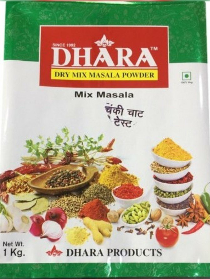 Dhara Chat Masala, Packaging Size: 1 Kg, Packaging Type: Plastic Bag