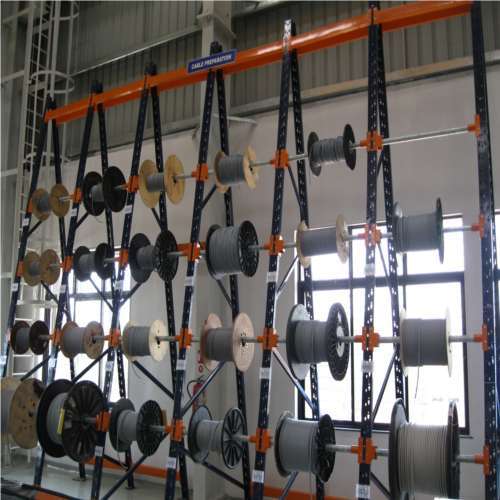 8-15 Feet Color Coated Cable Drum Storage Rack, For Warehouse