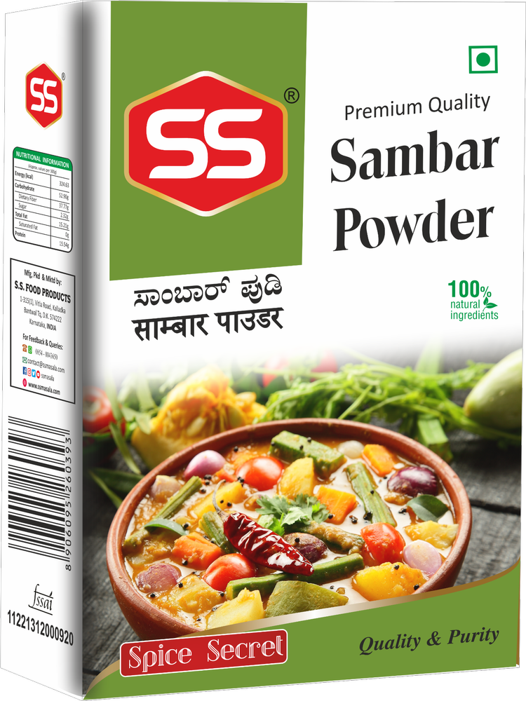 SS Idli Sambar Masala, Packaging Size: 500 g, Packaging Type: Pouch