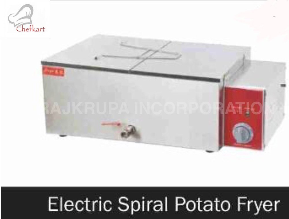 White Stainless Steel Electric Spiral Potato Cutter