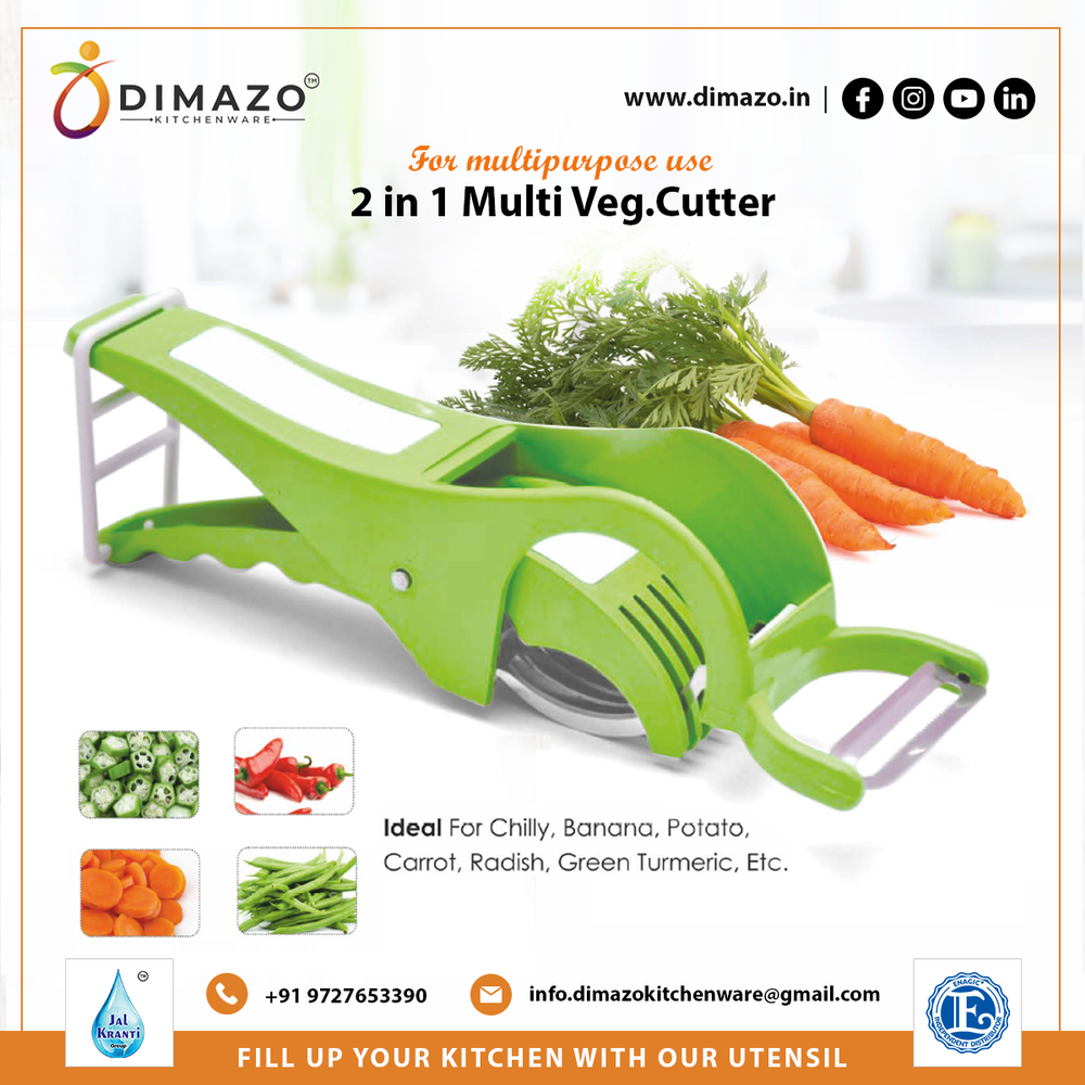 Vegetable Cutter Slicer Sharp Stainless Steel Blade With Locking System, Peeler