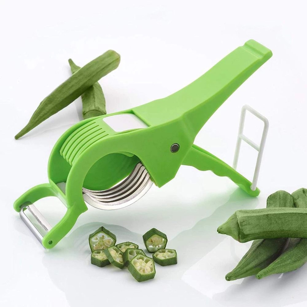 Plastic Vegetable Cutter With Peeler, Multicolour(0158), For Kitchen