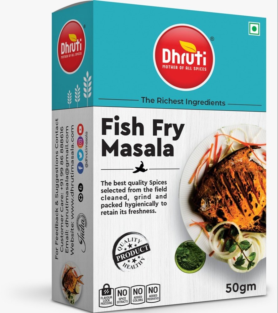 Sambar Powder Dhruti Fish Fry Masala, Packaging Size: 50 g, Packaging Type: Packet