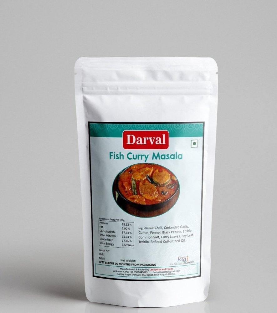 Sambar Powder Darval Fish Curry Masala, Packaging Size: 100 g, Packaging Type: Packet