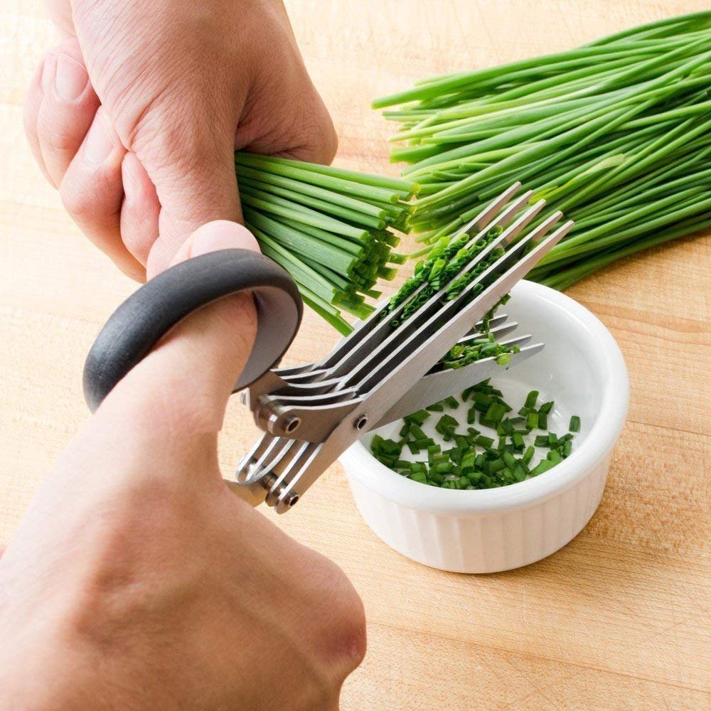 Available Color Stainless Steel 5 In 1 Herbs Cutting Scissor