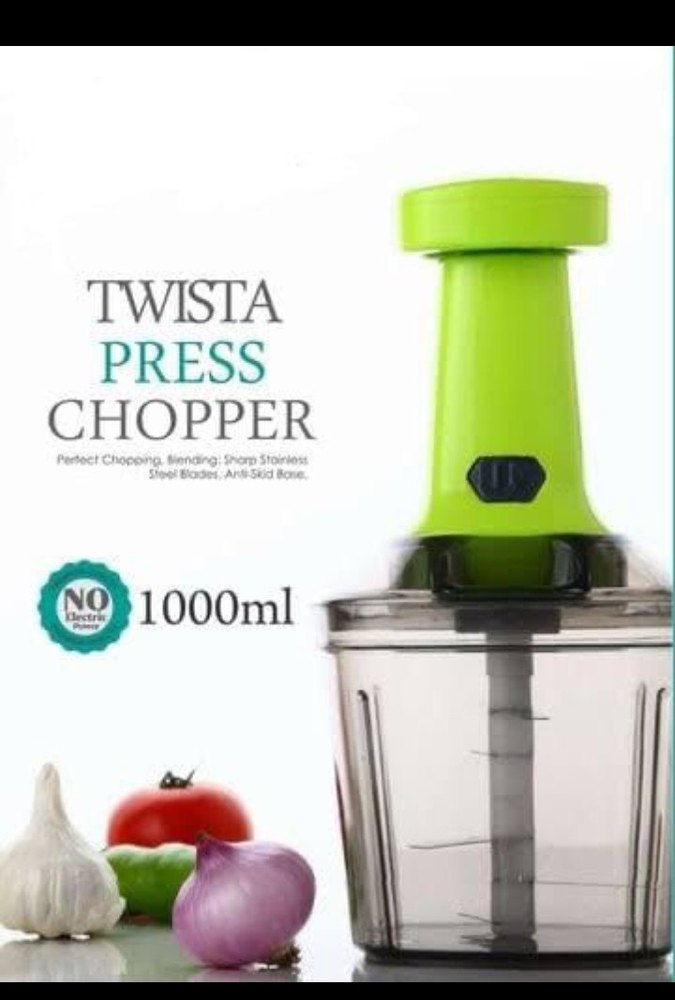 Plastic Green Hand Push Vegetable Chopper, For Kitchen