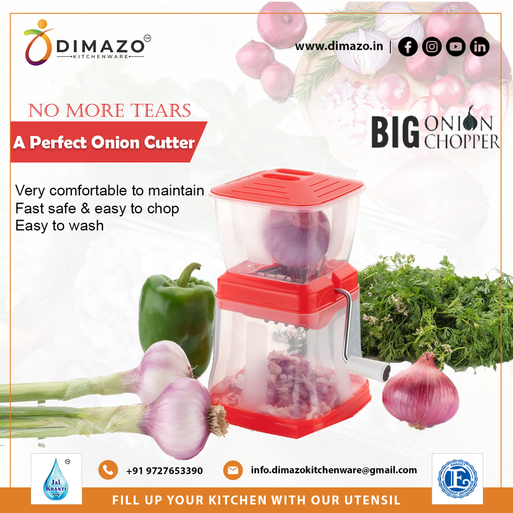 Dimazo Kitchenware Big Onion Chopper Multipurpose Onion, Chilly, Dry Fruit & Vegetable Chopper.