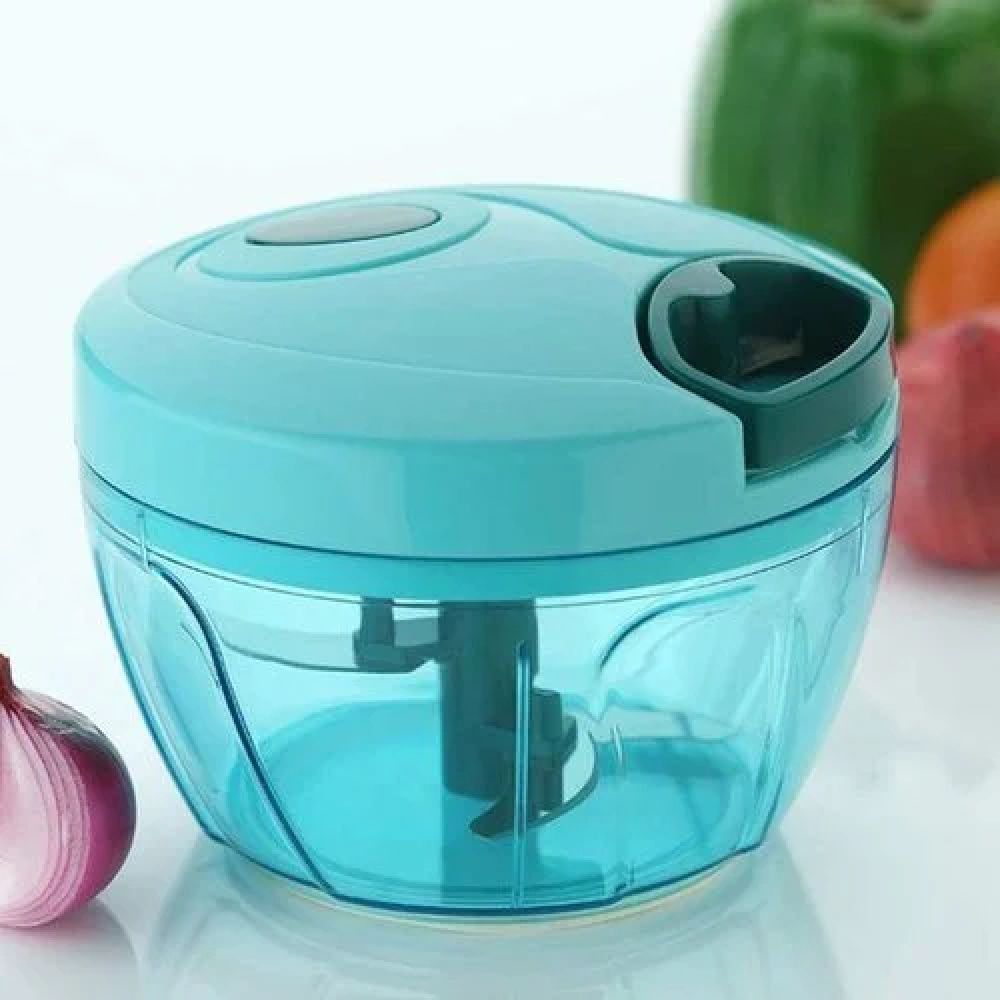 Multicolor Plastic Mini Handy Compact Chopper With 3 Blades (450ml)
