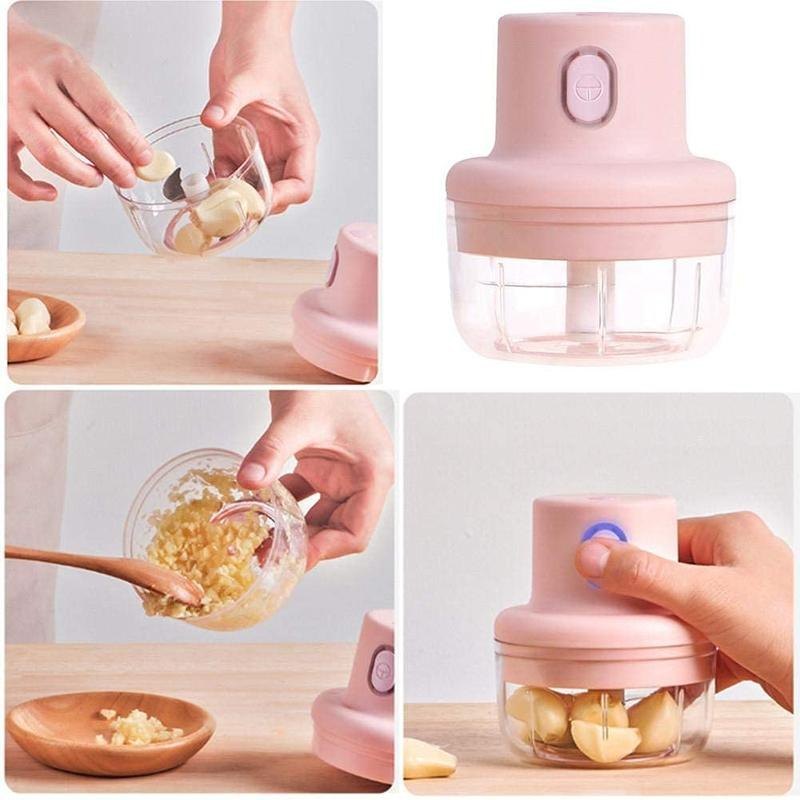 Unbreckable Plastic PINK INTELGENT RECHARABLE GARLIC CHOPPER