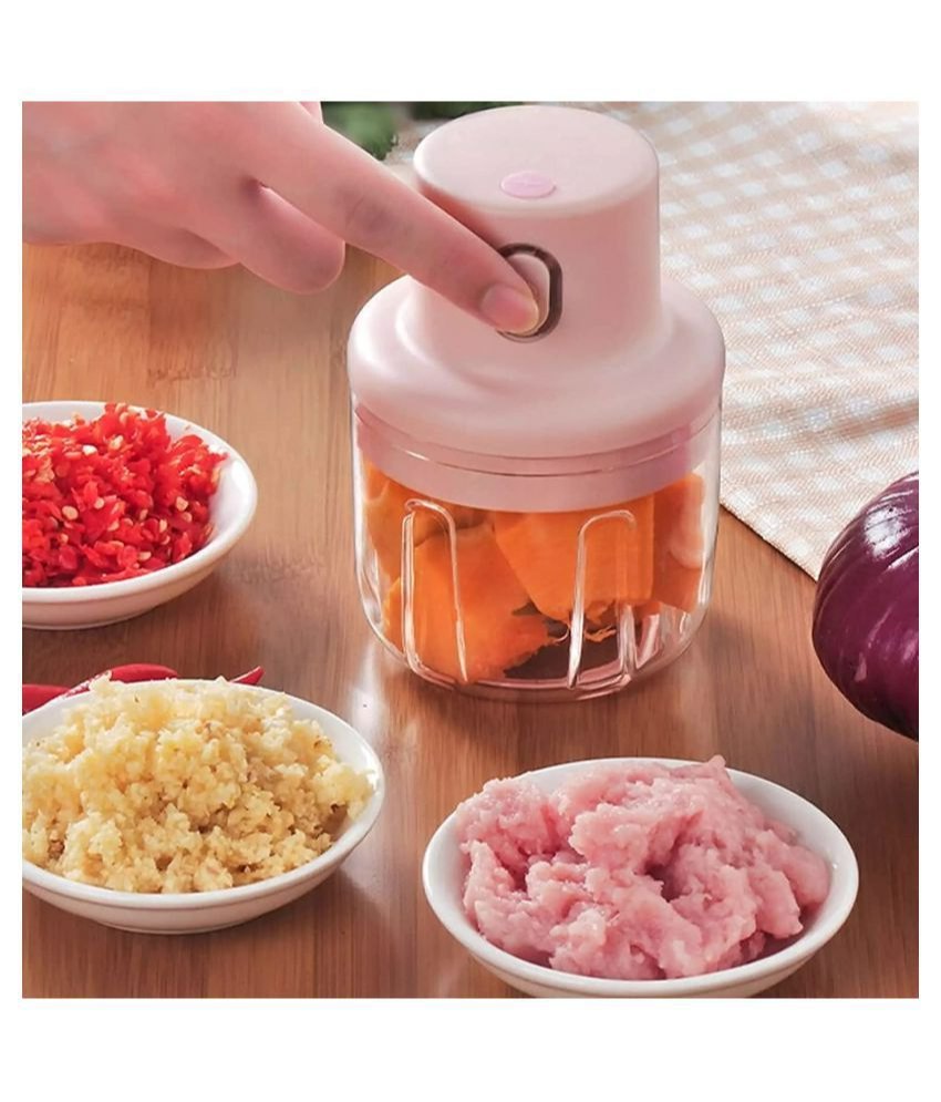 peach Portable Usb Garlic Chopper