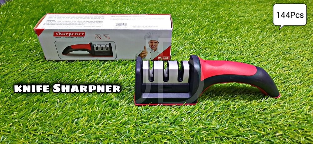 Plastic & SS Black Knife Sharpener, For Home, Automation Grade: Manual