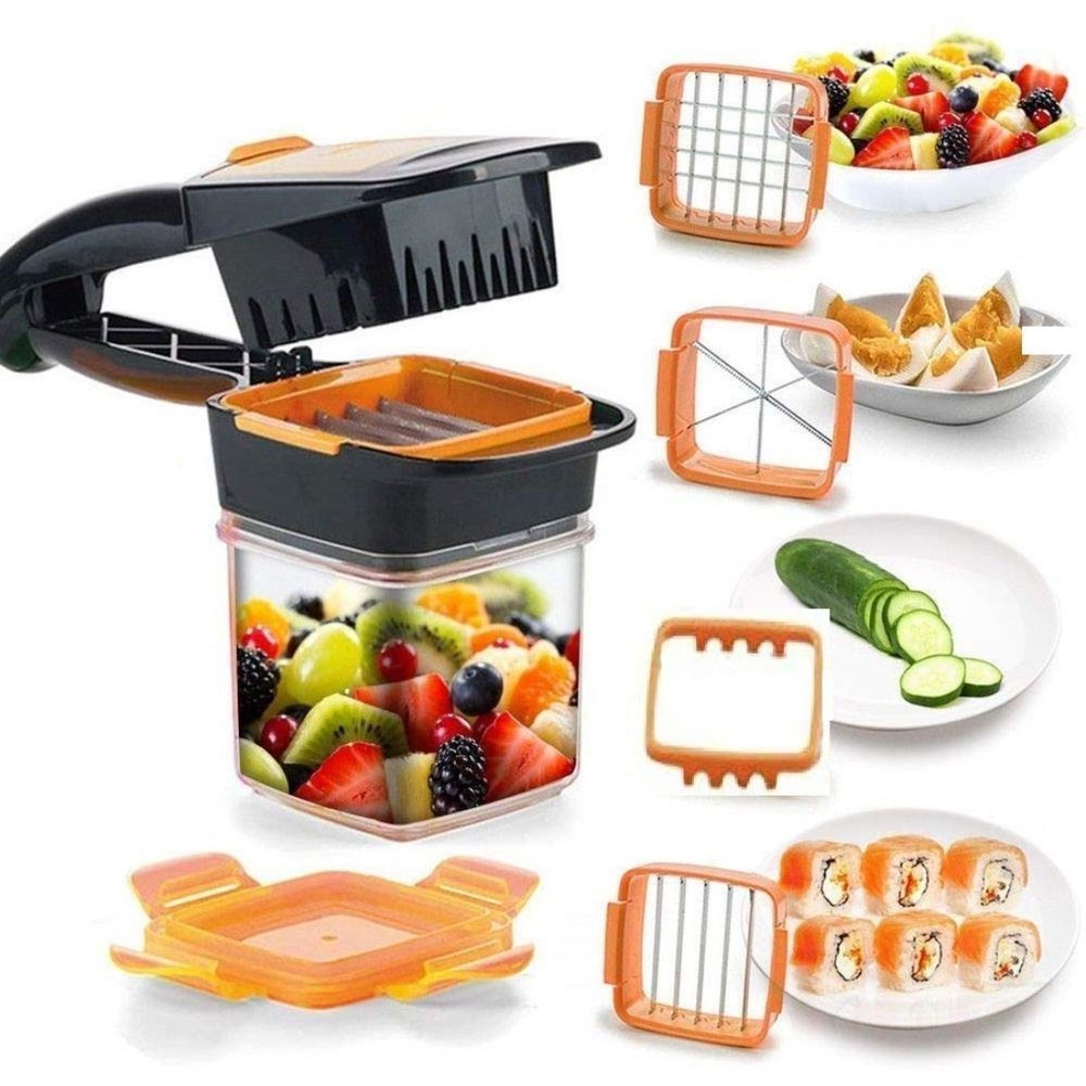 Orange and Black Plastic Quick Vegetable Nicer Dicer