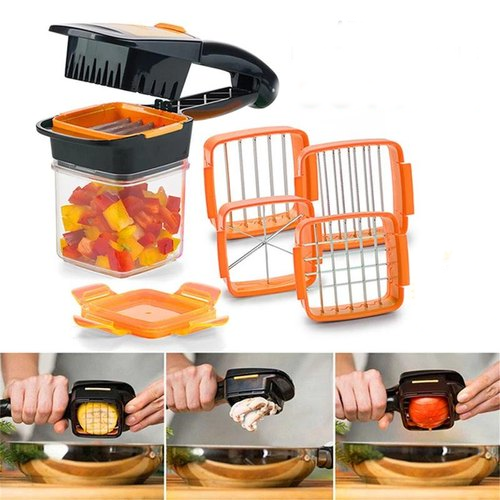 Plastic With Steelh Black 5 In 1 Nicer Dicer, For Kitchen