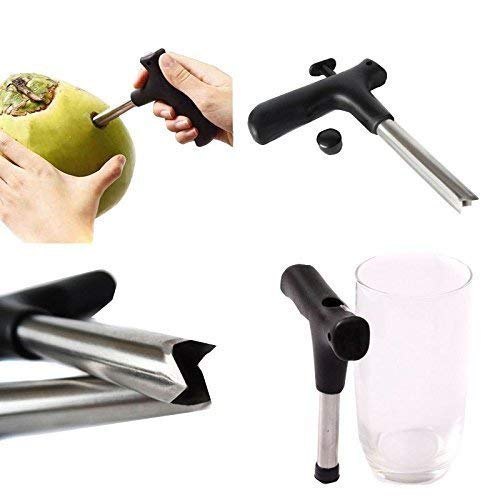 Manual Steel Coconut Opener Tool Driller, Black