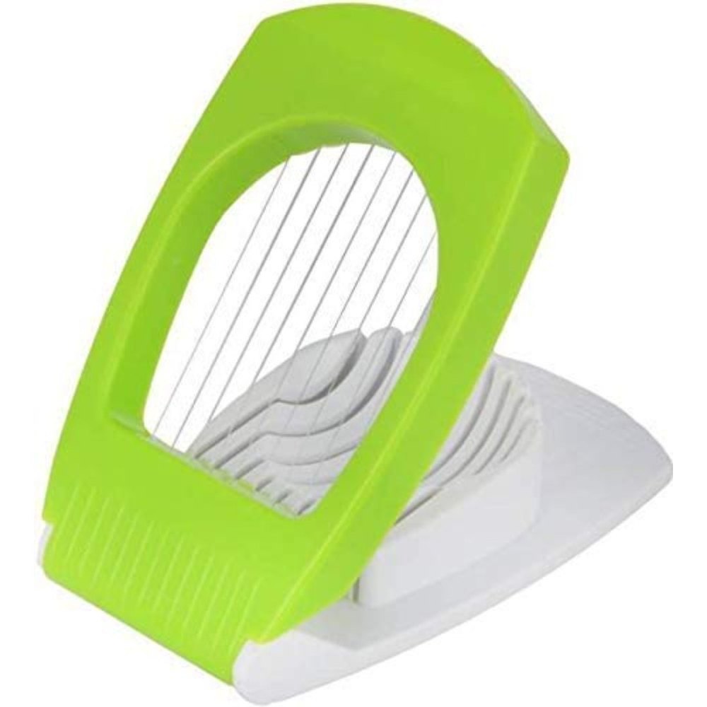 Green and White Manual SS Blade Egg Slicer, For Kitchen