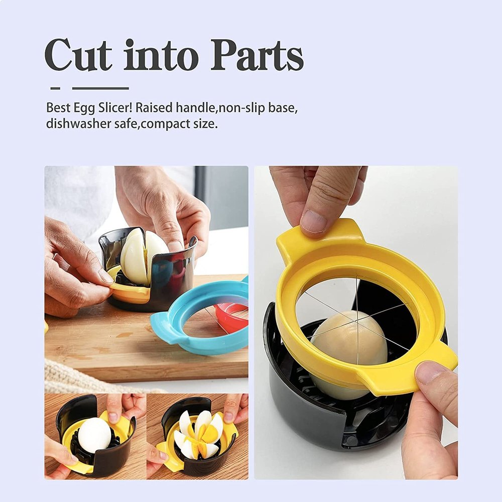 Multicolor Portable 3 In 1 Boiled Egg Cutter