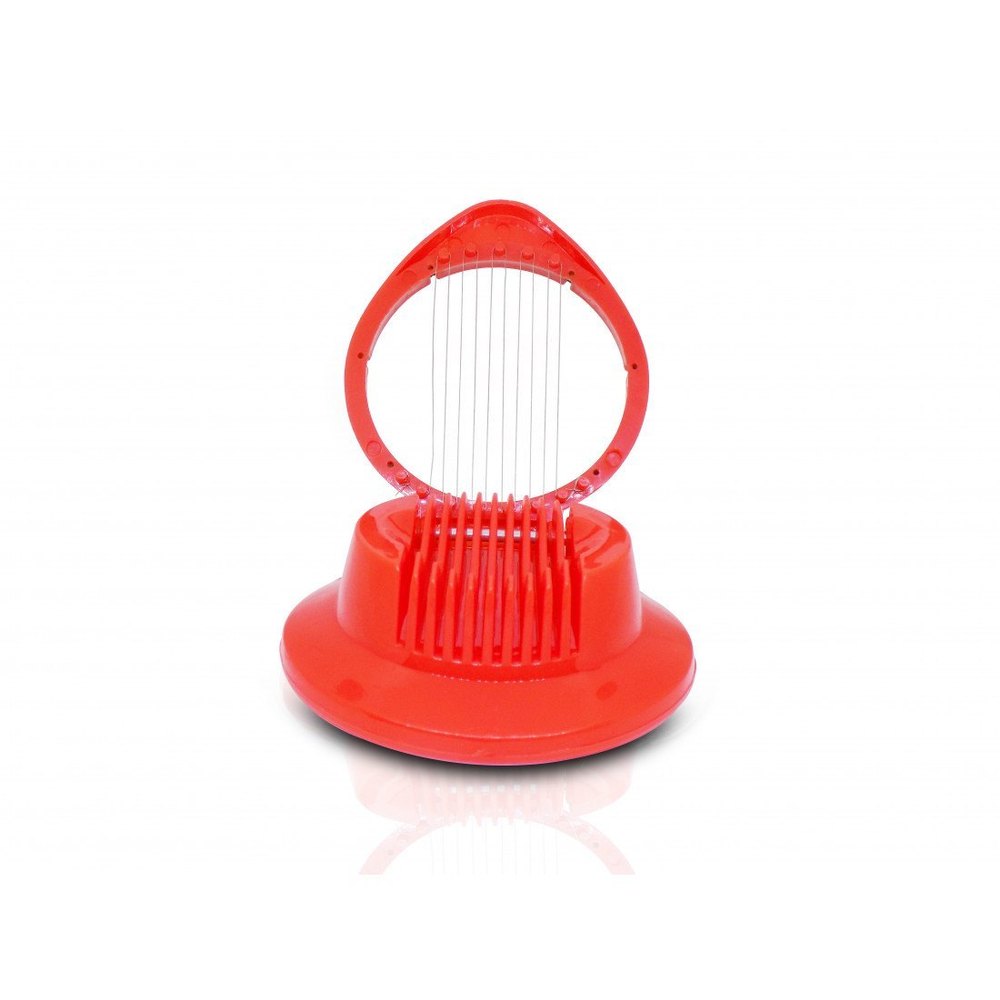 Chrome Plated Zinc Red Plastic Multi Purpose Egg Cutter Slicer, For Kitchen
