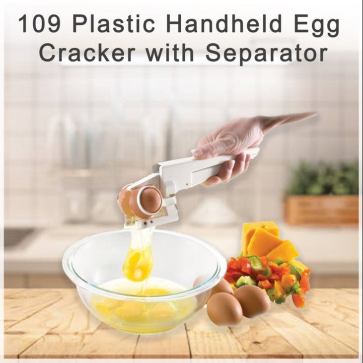 Platic mix colour PLASTIC HANDHELD EGG CRACKER WITH SEPARATOR(0109)