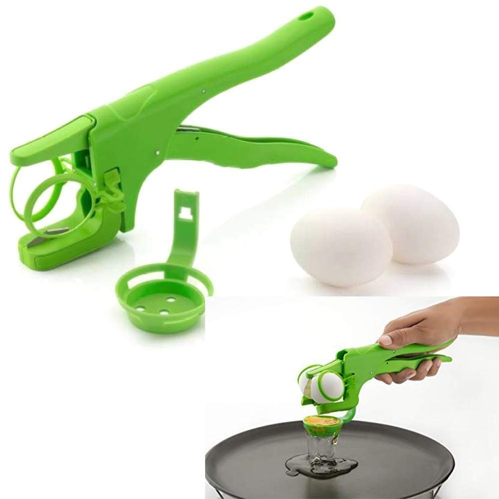 Plastic Green Handheld Egg Cracker, For Home