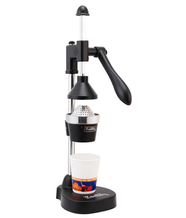 Stainless Steel Silver With Black Manual Fruit Squeezer