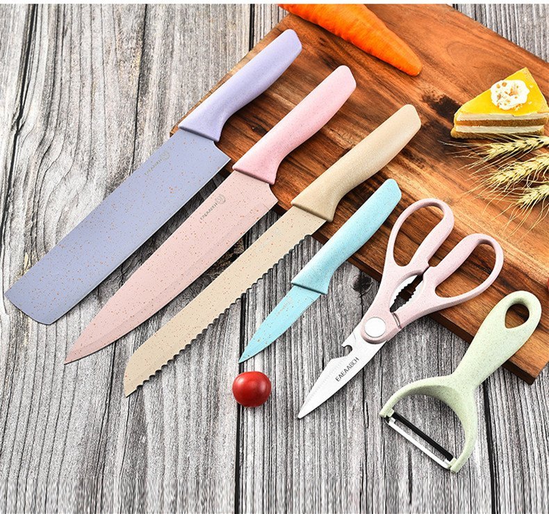 Pe Multicolor Stainless Steel Colorful Chef Knife Set, For Kitchen Cutting Food