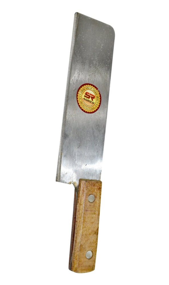 Stainless Steel Silver 10inch Wooden Handle Chopper, For Kitchen