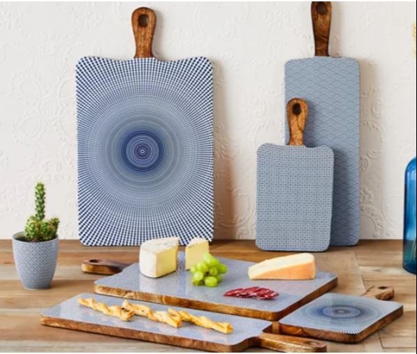 Enamel Printed Work Wooden Chopping Board Small, For Home