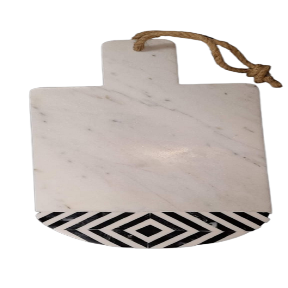 Natural Stone White Marble with Resin Touch Cutting Board, For Home