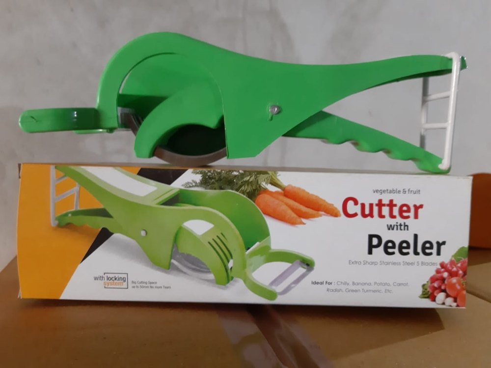 Green Plastic 2 In 1 Vegetable Cutter And Peeler, For Kitchen