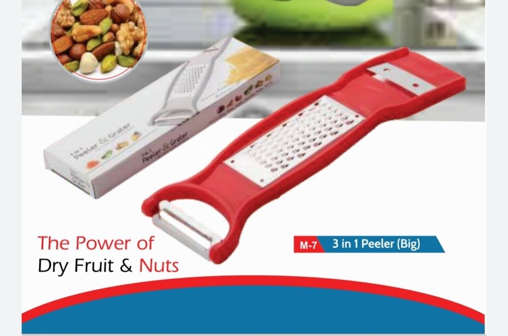 Red Plastic 3 in 1 peeler(Big), For Kitchen