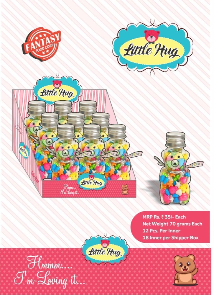 Fantasy sweet Little Hug Fruit, Packaging Type: Plastic Jar, Packaging Size: 12 Pcs