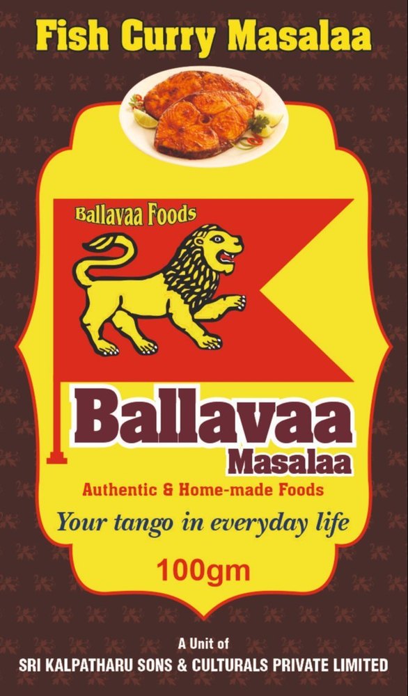 Ballavaa Foods Fish Curry Masala, Packaging Size: 100 g, Packaging Type: Box