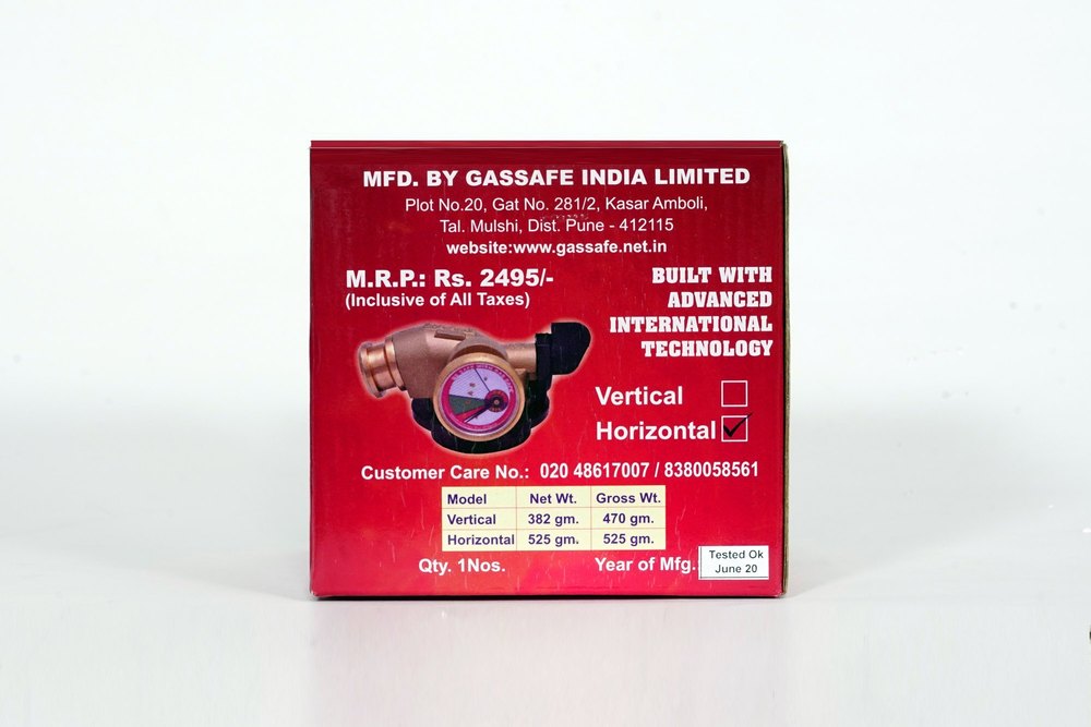Brass Gassafe Safety Device Horizontal, For Home