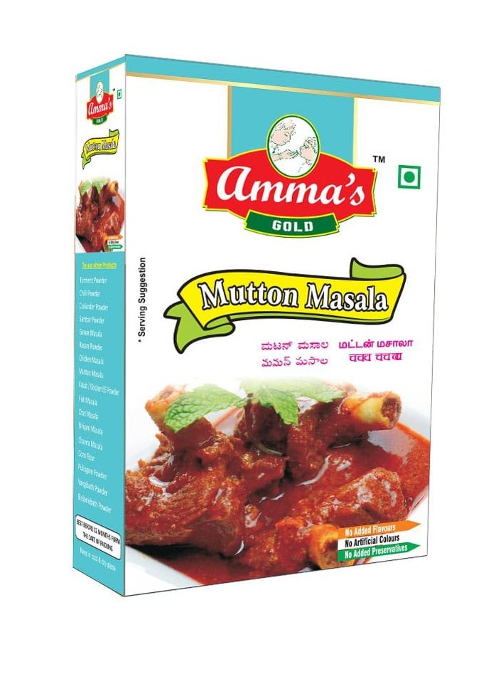 Amma\'s Gold Mutton Masala 100 grm, Packaging Type: Box