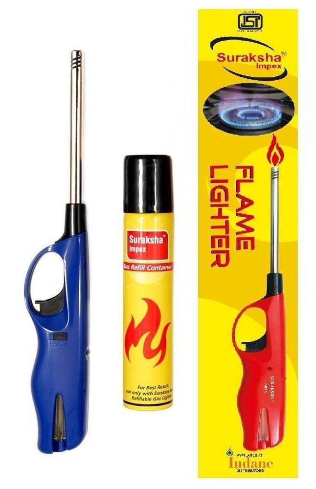 Suraksha Impex 2 Piece Refillable Flame Lighter Refill Combo, For Kitchen