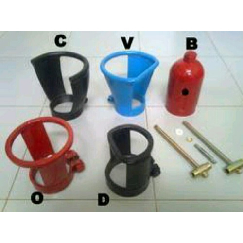 Red And Blue Iron Cylinder Caps