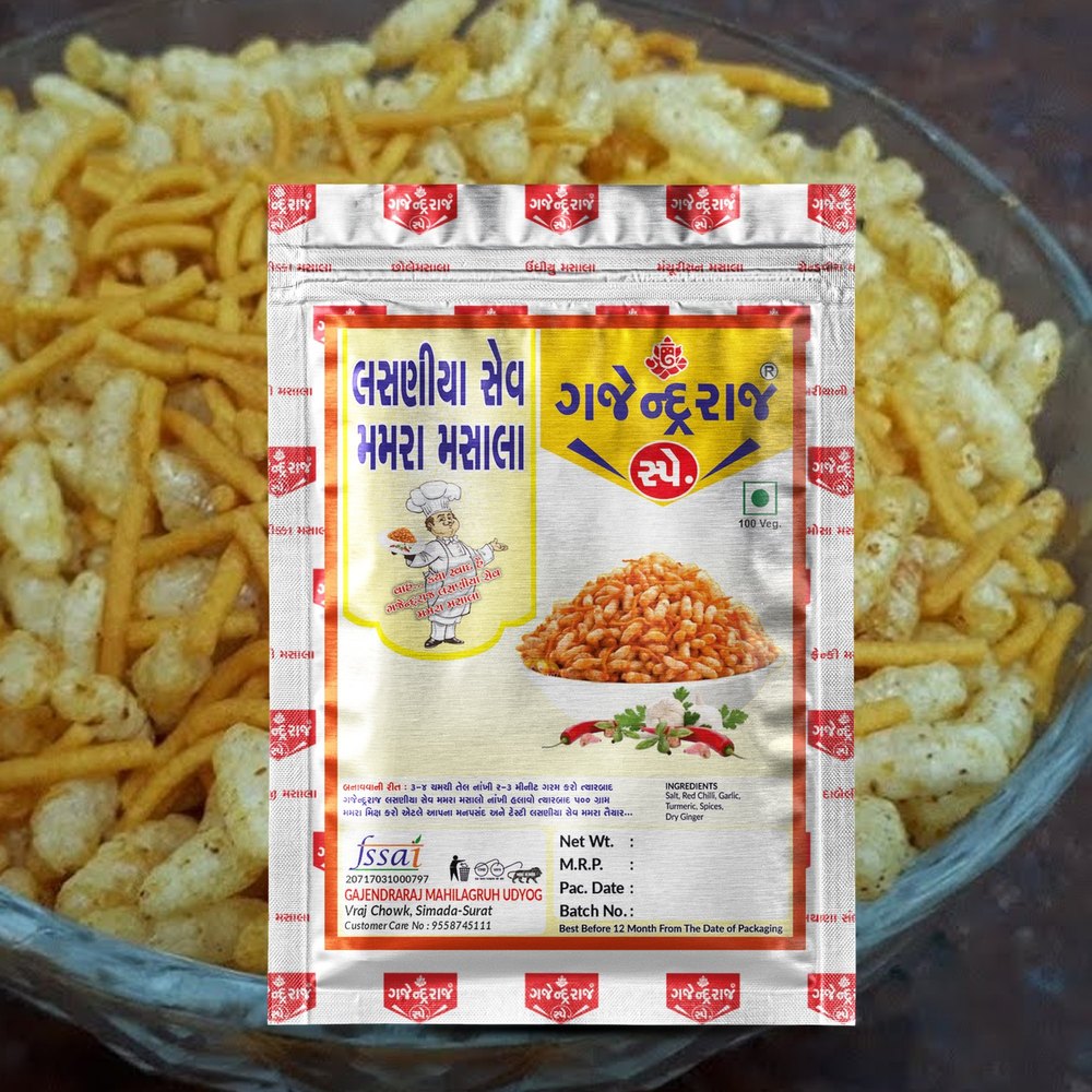 Lasaniya Sev Mamara Masala, Packaging Type: Pouch, Packaging Size: 25 Gm