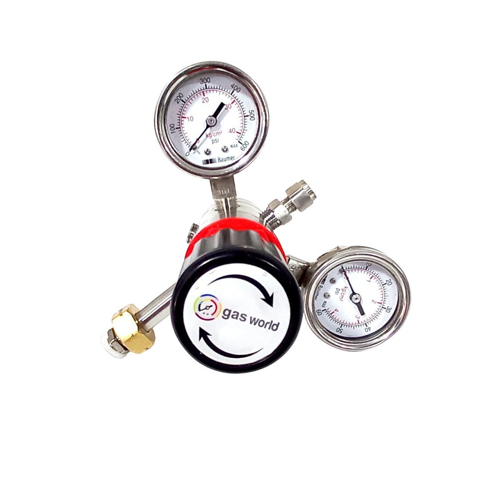 Gas World 280 Bar Single Stage Cylinder Regulator Part No- GW-SGR-SS-GAS)