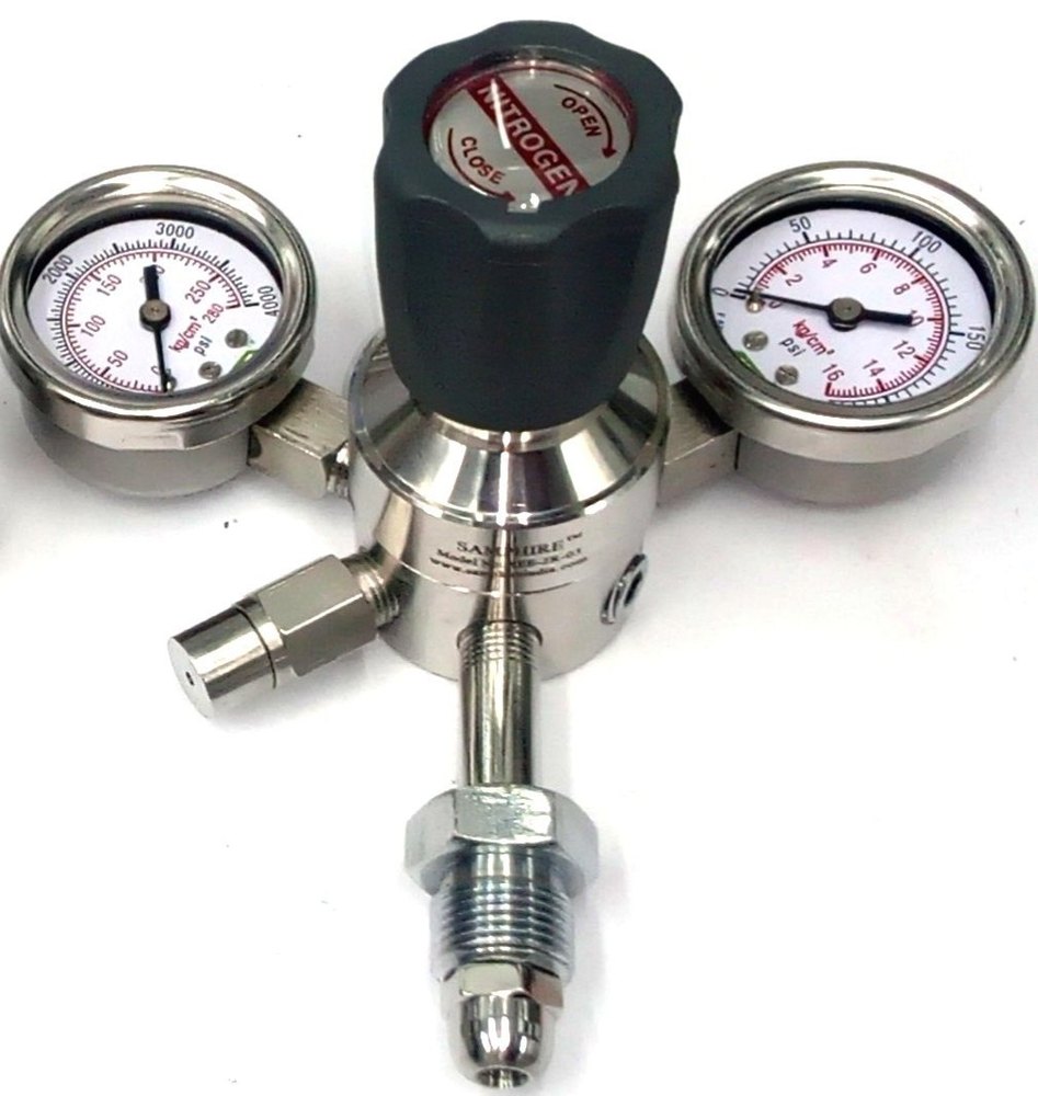 Silvery White SS/BRASS Co2 Regulator For Insufflator, For Industrial